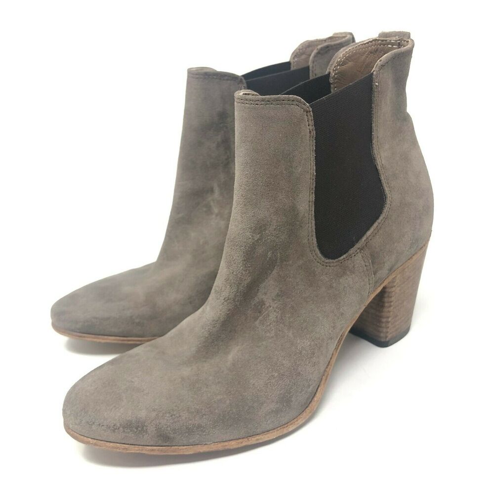 Alberto Fermani Boot Women's 6 Piccola Taupe Gray Suede Heel Bootie - Picture 3 of 8